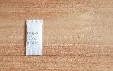 silica gel in pack on table 