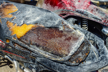 Motorcycle was burned from the arsonist of the terrorists