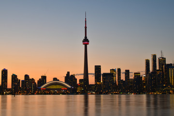 Cityscapes and night scenes of Toronto city in Canada