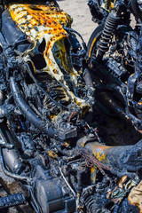 Motorcycle was burned from the arsonist of the terrorists