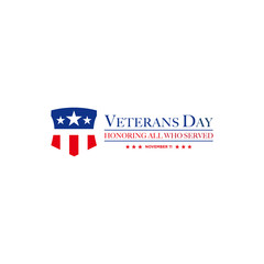 Vector design of Veterans Day template writing