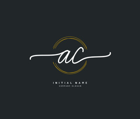 A C AC Beauty vector initial logo, handwriting logo of initial signature, wedding, fashion, jewerly, boutique, floral and botanical with creative template for any company or business.