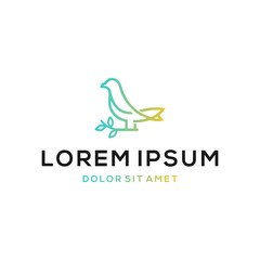 Bird vector logo are ready for your brand, line and color art style