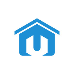 Real estate building logo - house building contractor identity window roof home improvement