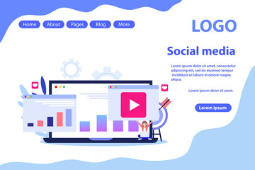 Social media vector banner. Vector illustration for web page, flyer, poster or advert.