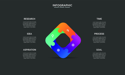 square colorful Infographic stack chart design with icons and options or steps. Infographics for business concept. Can be used for presentations banner, workflow layout, process diagram, flow chart 
