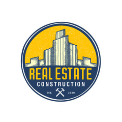 Fototapeta premium Real estate building logo - house building contractor identity window roof home improvement