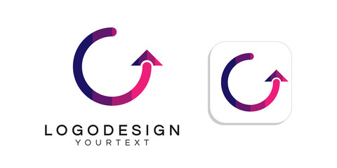circular arrow logo design. icon app smartphone color full