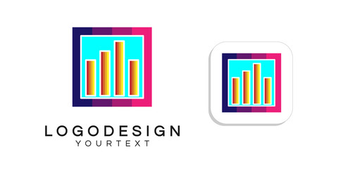 finance logo design. icon app smartphone color full