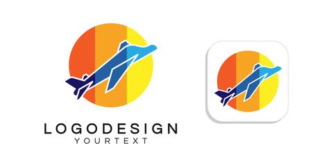 travel logo design. icon app smartphone color full