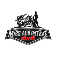 Miss adventure off road 4x4 extreme logo car vehicle silhouette logo icon simple minimalist design. © 21graphic