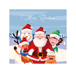 Merry christmas cartoons vector design