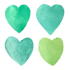 green heart isolated on white background