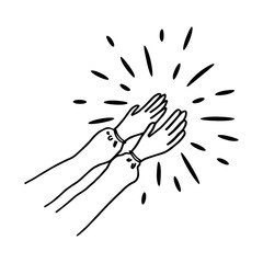 doodle sketch style applause on white background.hand drawn of applause. design element hand drawn.