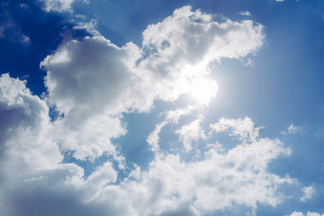 Air clouds in the blue sky.