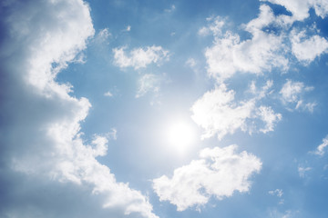 Air clouds in the blue sky.