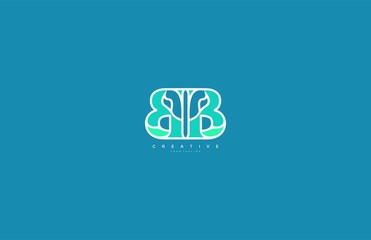 Letter BB Abstract Minimalist Linear Modern Blue Color Logotype