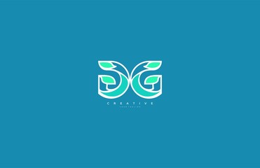 Letter GG Abstract Minimalist Linear Modern Blue Color Logotype