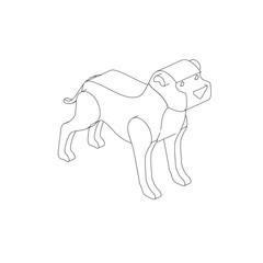 coloring page illustration of a dog