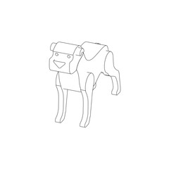 coloring page illustration of a dog