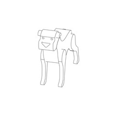 coloring page illustration of a dog