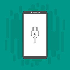 modern plug icon,charging smartphone flat illustration of Power plug vector icon for web