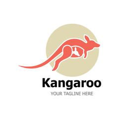 Kangaroo Logo Template vector illustration simple
