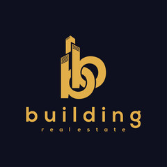 Real estate building logo - house building contractor window roof home improvement simple minimalist design