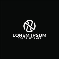 Initial letter N S logo template with modern baseball badge symbol flat design illustration