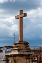 Colonial Stone Cross in Guanajuato Mexico.