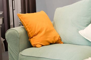 sofa with pillows