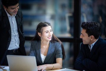 business team showing unity  business success team concept