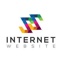 Initial S logo mosaic design minimal clean and simple technology business logo