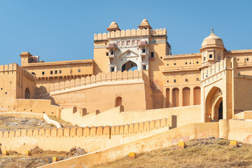 Fototapeta premium Amazing view of the Amer Fort and Palace, Jaipur, India