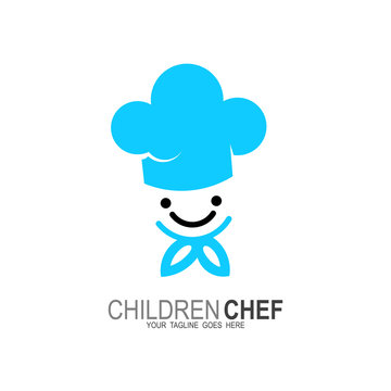 Chef logo with simple design vector, Kids icon and Chef logo 