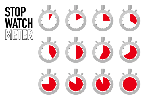 ストップウォッチ型12段階のグラフのイラスト Stock ベクター Adobe Stock