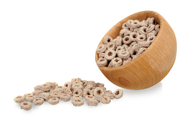 Loop cereal, breakfast food. Crunchy snack with oat and corn.