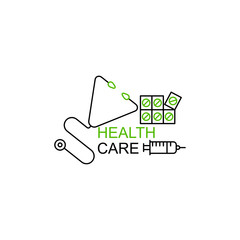 Health care icon. Outline thin line flat illustration. Isolated on white background. 