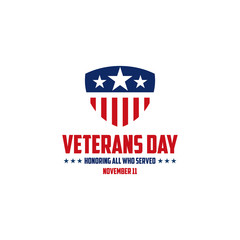 Vector design of Veterans Day template writing