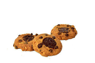 Chocolate Cookies isolated on white background