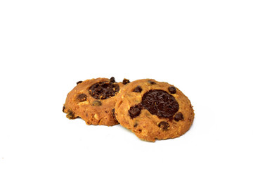 Chocolate Cookies isolated on white background