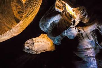 Canyoneer Rappels in Beautiful Sandstone Canyon