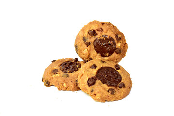 Chocolate Cookies isolated on white background