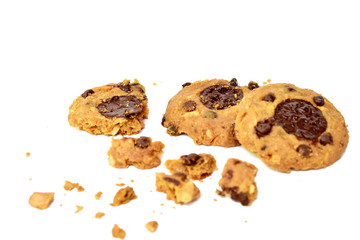 Chocolate Cookies isolated on white background