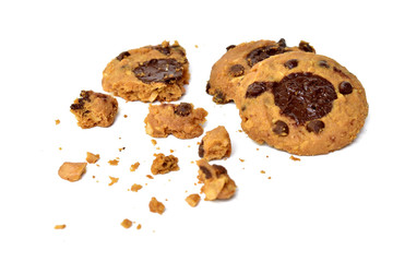 Chocolate Cookies isolated on white background