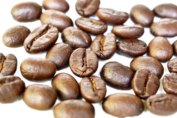Coffee beans isolated on white background