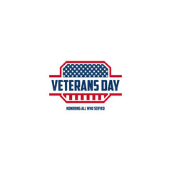 Vector design of Veterans Day template writing