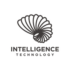 Shellfish clam intellegence modern technology logo