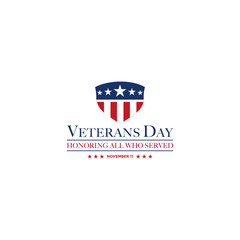 Vector design of  Veterans Day template writing