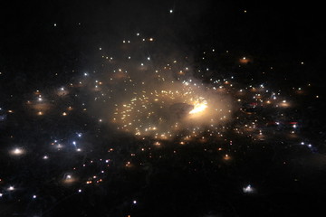 Closeup shot of ground chakra / sangu chakara on the day of deepavali celebration on the night